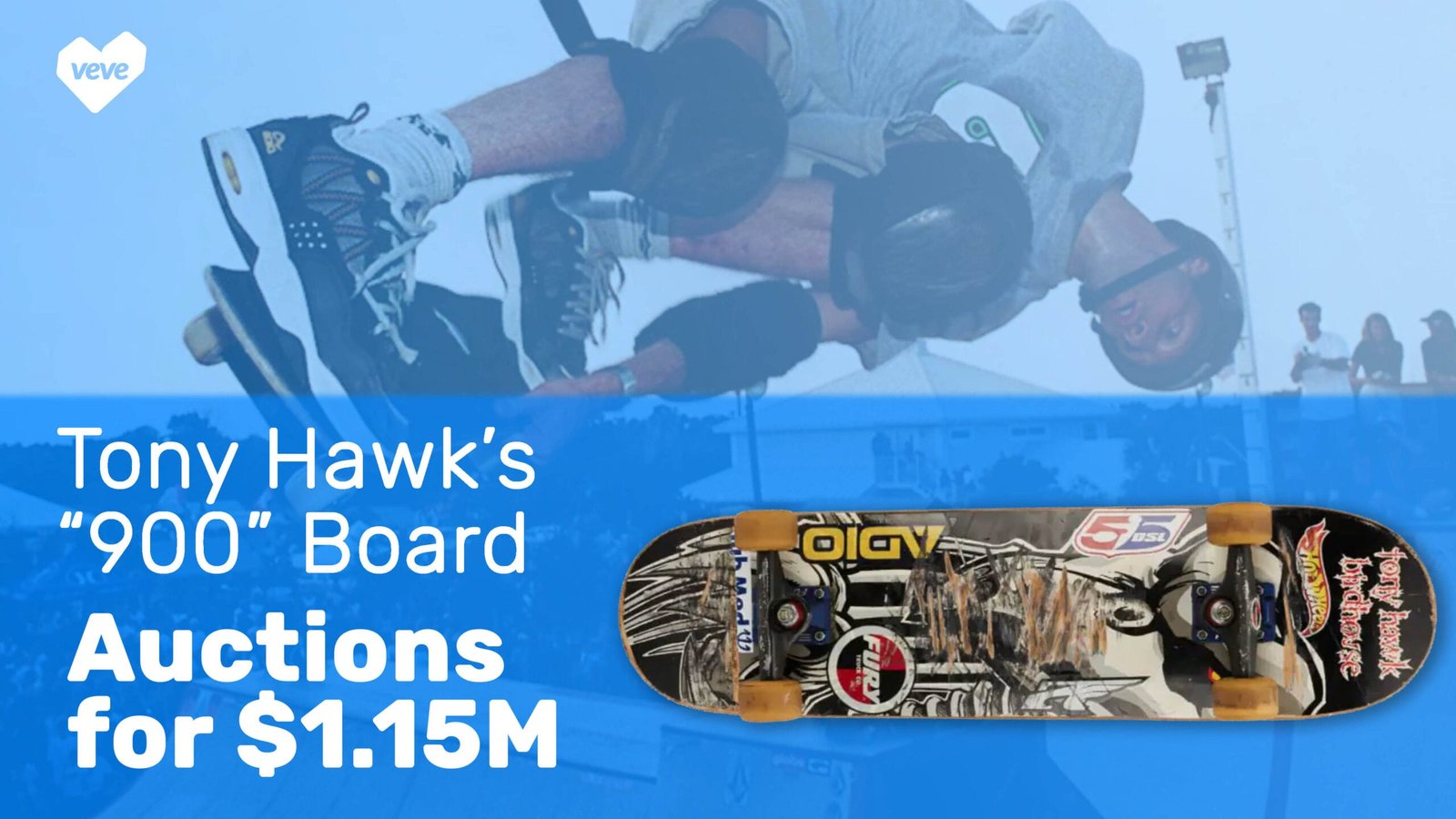 La planche « 900 » de Tony Hawk, d&rsquo;une valeur de 1,15 million de dollars, bat tous les records